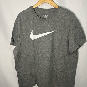 Nike Men's Heather Gray Tee with White Logo